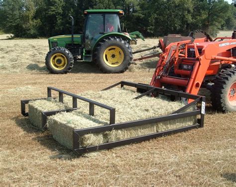 hay accumulator for skid steer|pull behind square bale accumulator.